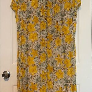 Anna Maxwell Plus Size Women’s 28W 4XL Floral Boho Maxi Dress Collared Cottage